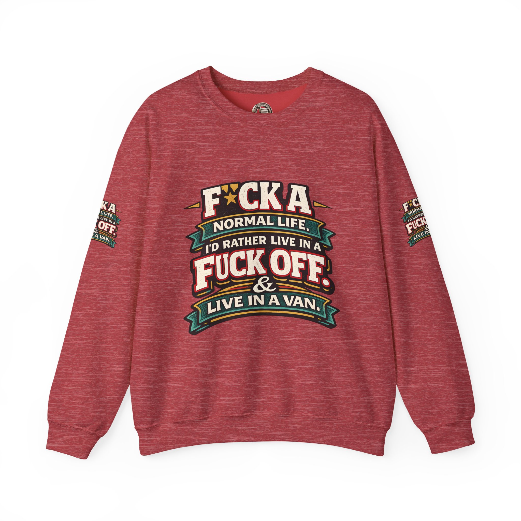 9937924131414883120_2048.jpeg Unisex Heavy Blend™ Crewneck Sweatshirt — "Fuck A Normal Life" Design F**K-Line