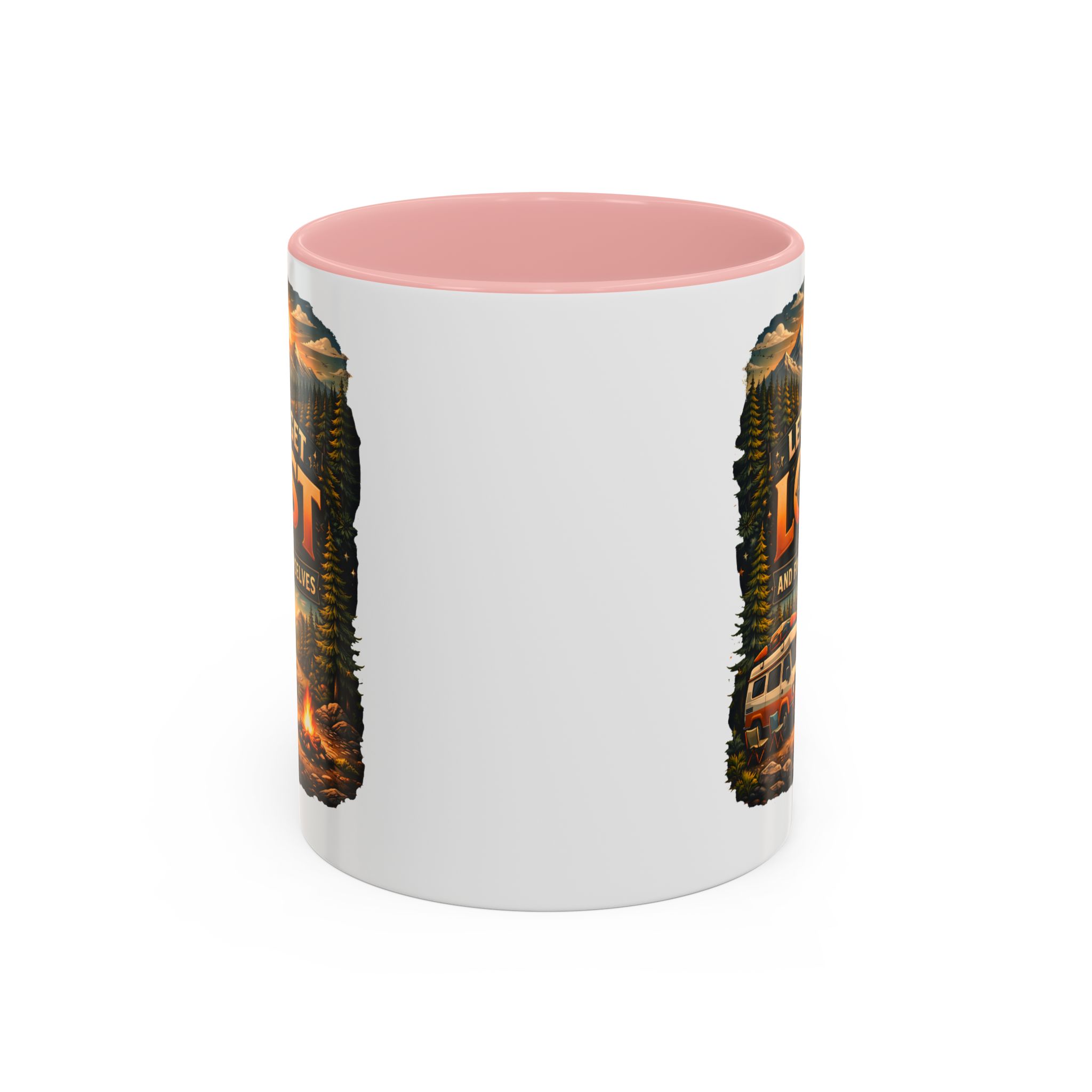 Accent Coffee Mug (11, 15oz) — "Let´s Get Lost And Find Ourselfs" Design Scenic-Line