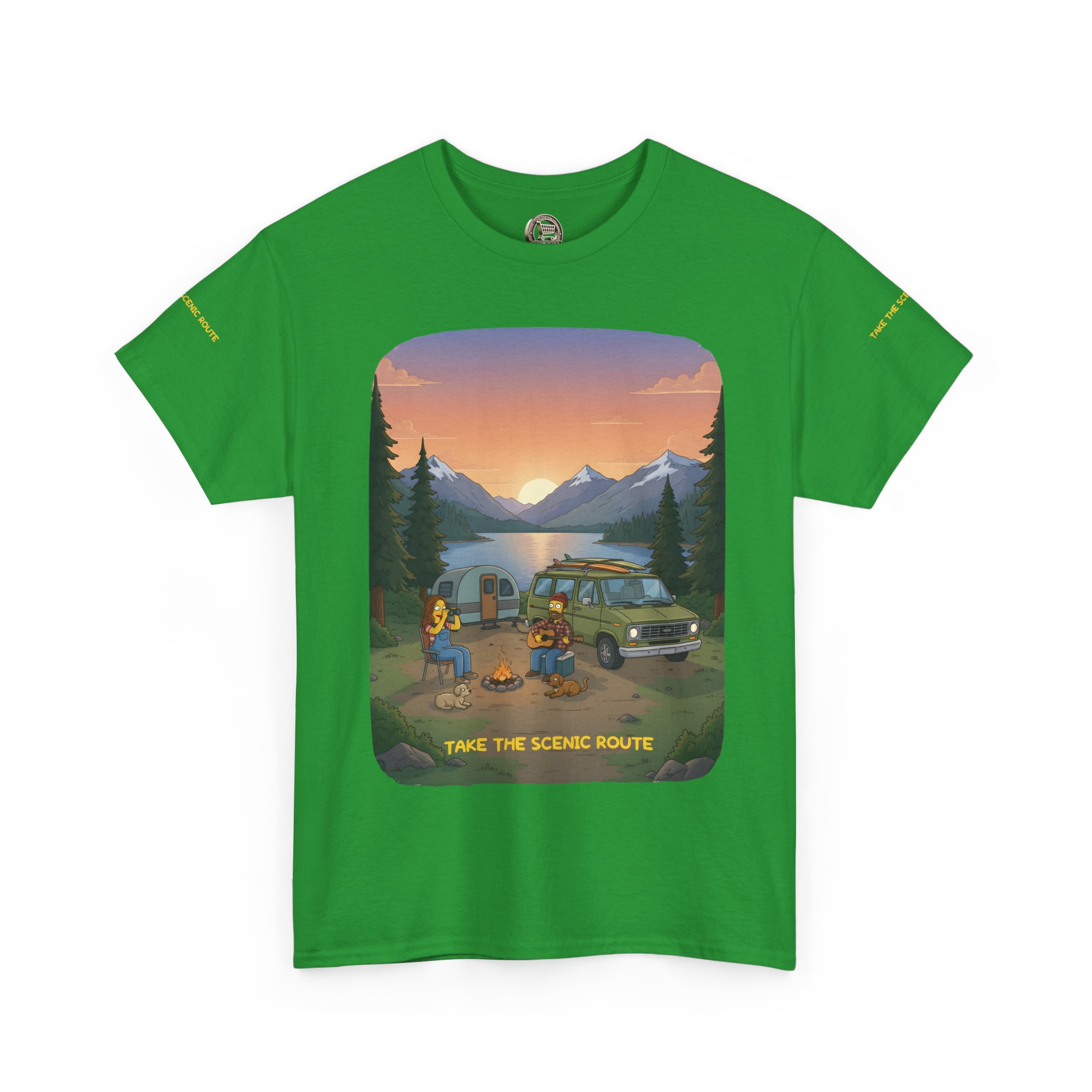 Unisex Heavy Cotton Tee — "Take The Scenic Route" Design Sitcom-Line