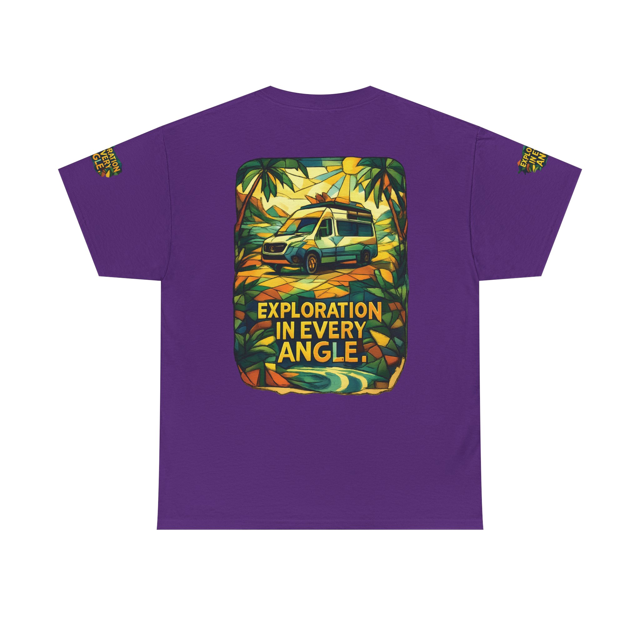 Unisex Heavy Cotton Tee — "Exploration In Every Angle" Design Cubic-Line