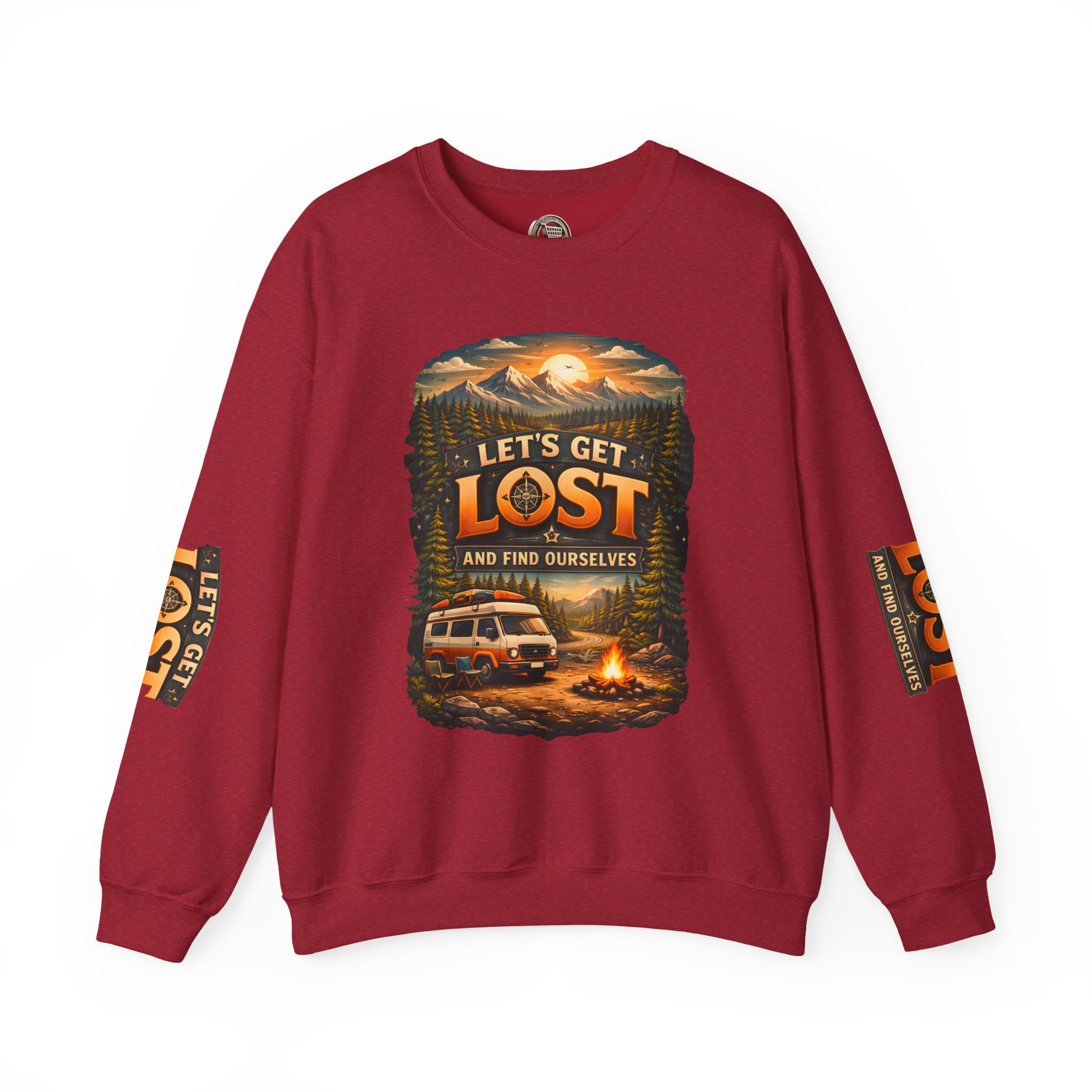 Unisex Heavy Blend™ Crewneck Sweatshirt — "Let´s Get Lost And Found Ourselfs" Design Scenic-Line