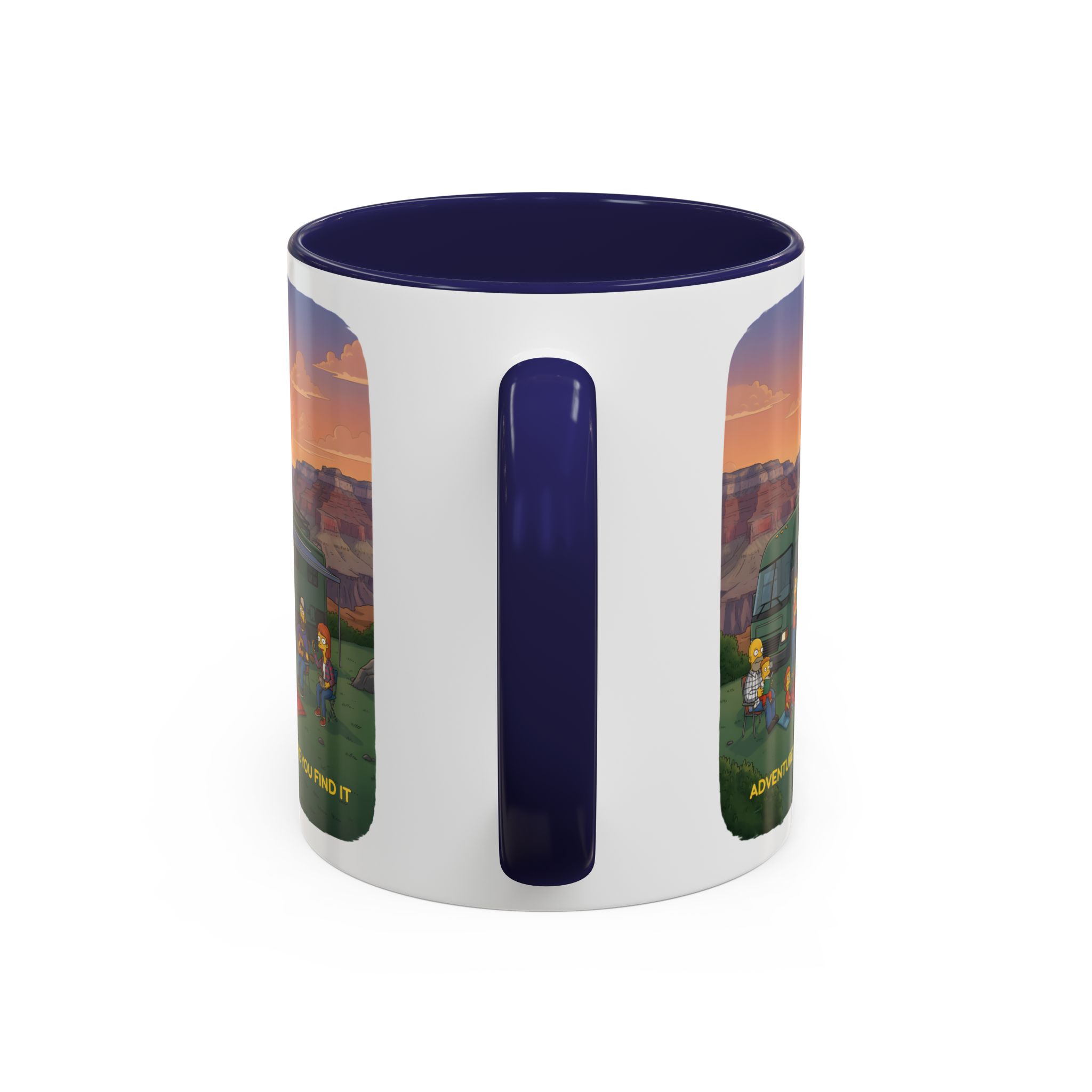 Accent Coffee Mug (11, 15oz) — "Adventure Is Where You Find It" Design Sitcom-Line