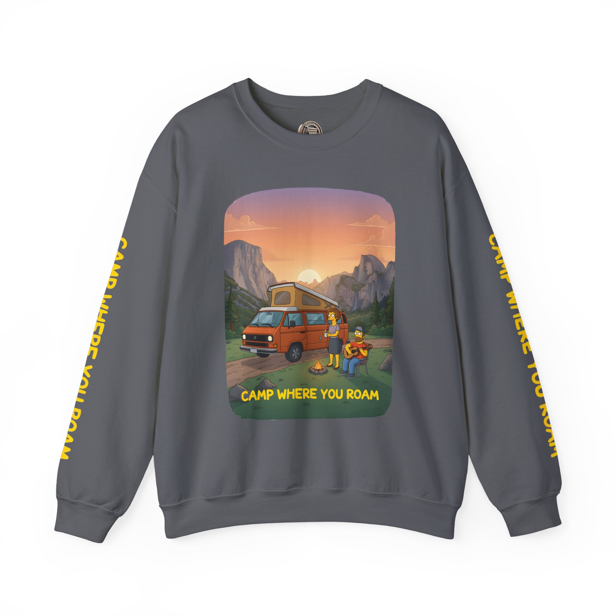 Unisex Heavy Blend™ Crewneck Sweatshirt — "Camp Where You Roam" Design Sitcom-Line