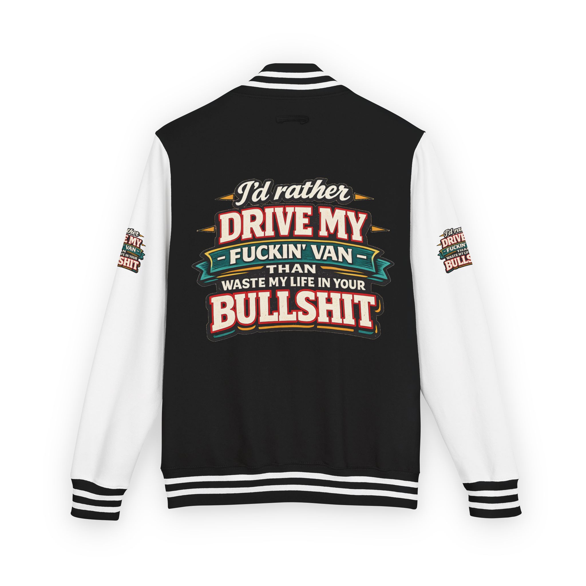 9968463408110872204_2048-1.jpeg Unisex Heavyweight Letterman Jacket — "I´d Rather Drive My Fucking Van" Design F**K-Line
