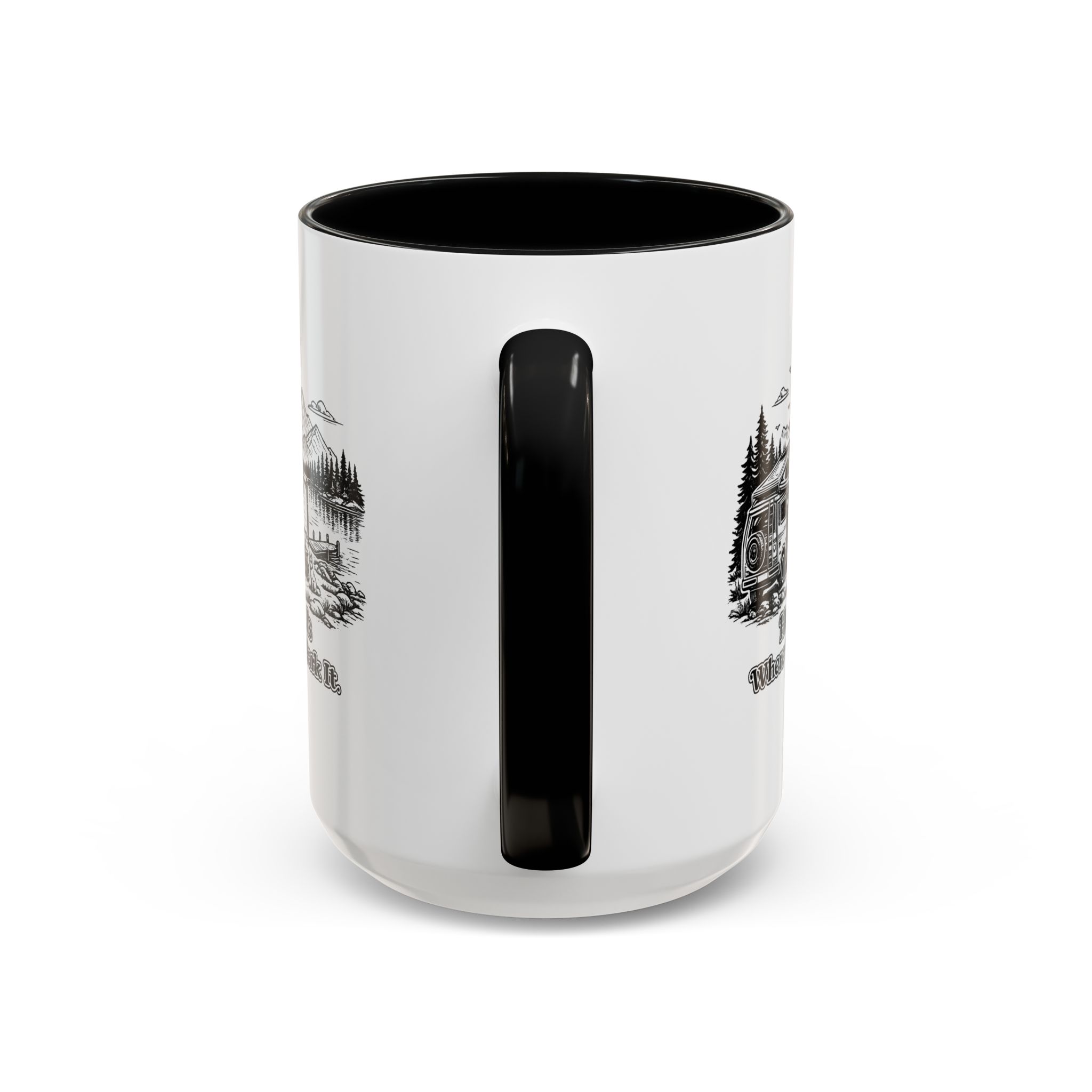Accent Coffee Mug (11, 15oz) — "Home Is Where You Park It" Design Minimal-Line
