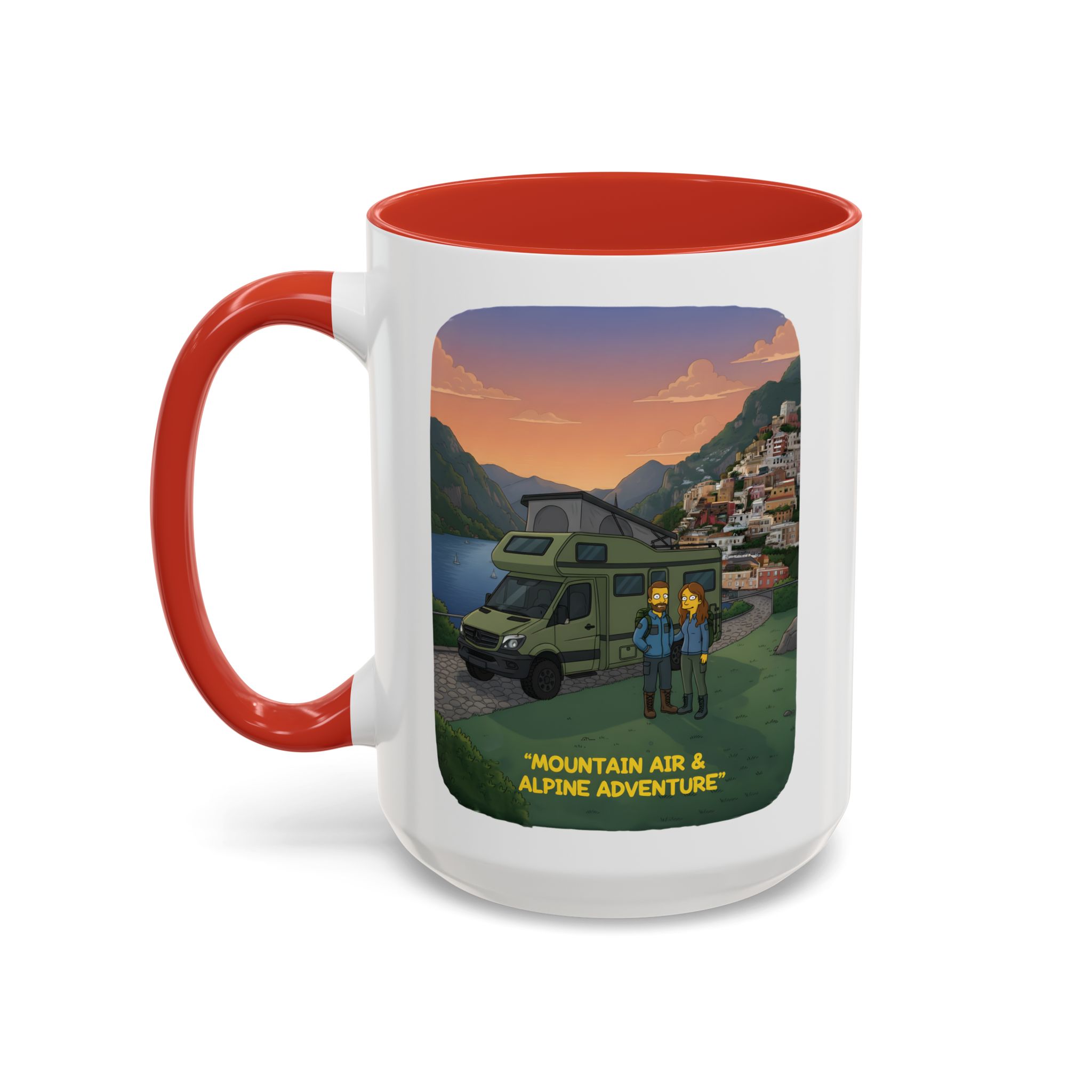 Accent Coffee Mug (11, 15oz) — "Mountain Air And Alpine Adventure"" Design Sitcom-Line