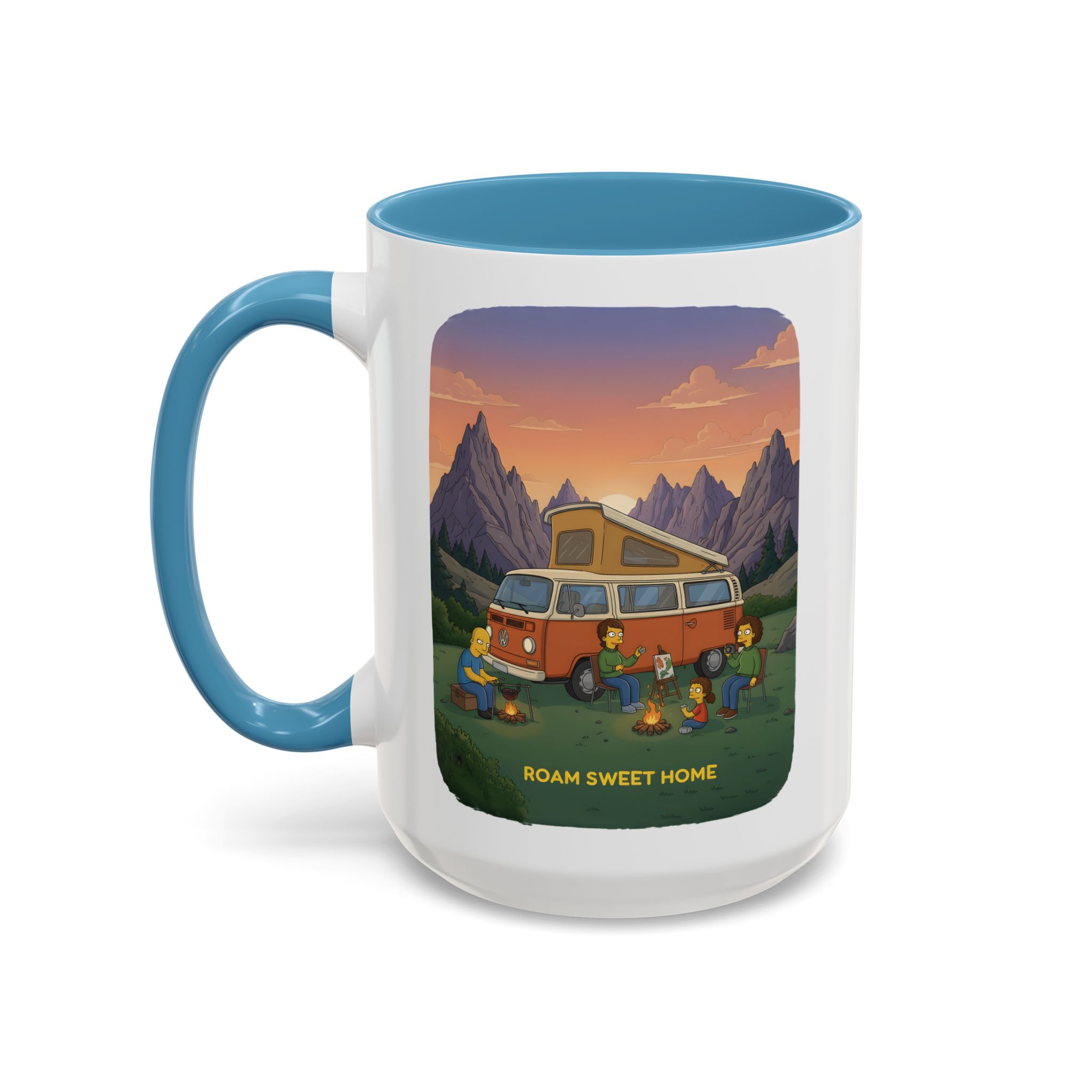 Accent Coffee Mug (11, 15oz) — "Roam Sweet Home" Design Sitcom-Line