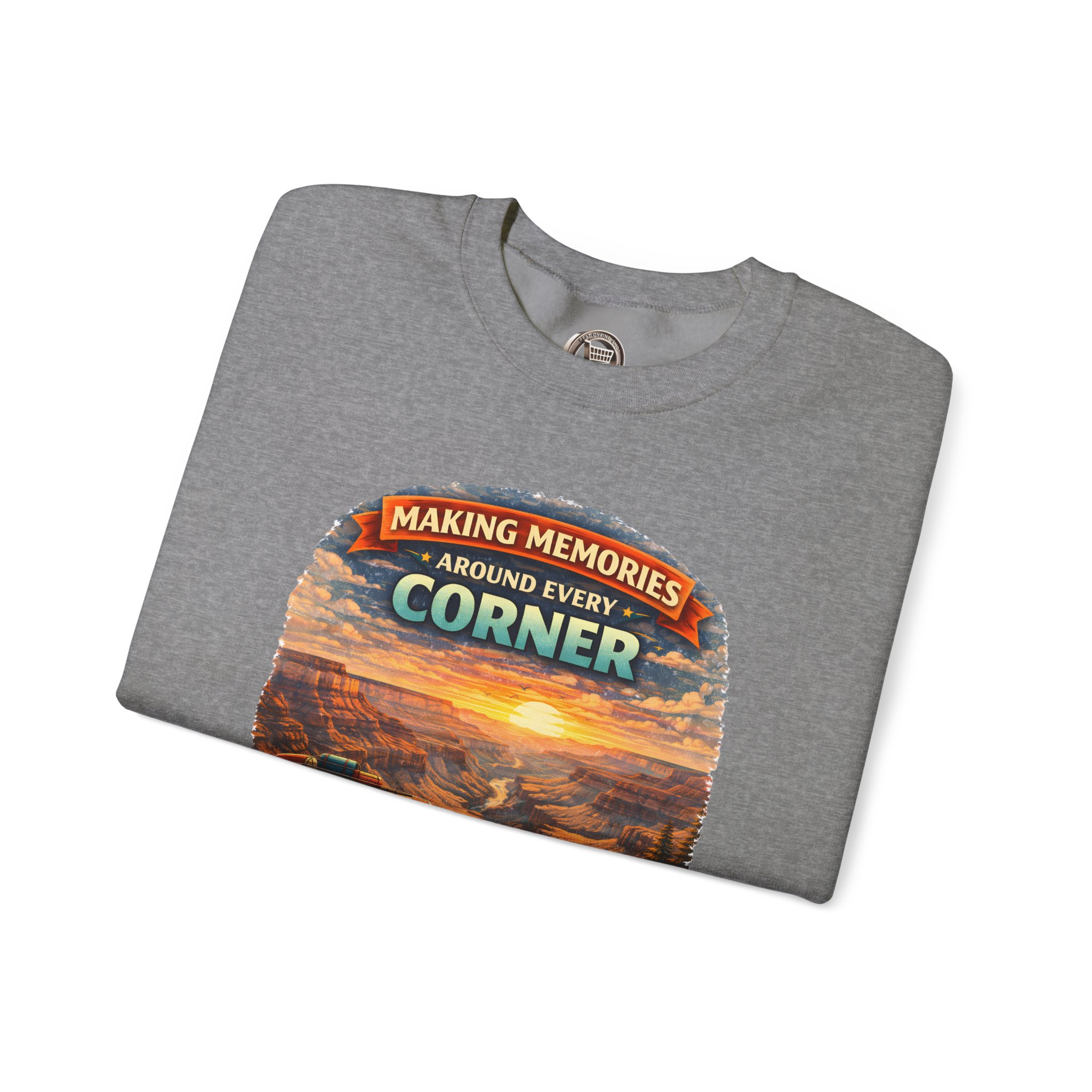 Unisex Heavy Blend™ Crewneck Sweatshirt — "Making Memories Around Every Corner" Design Scenic-Line