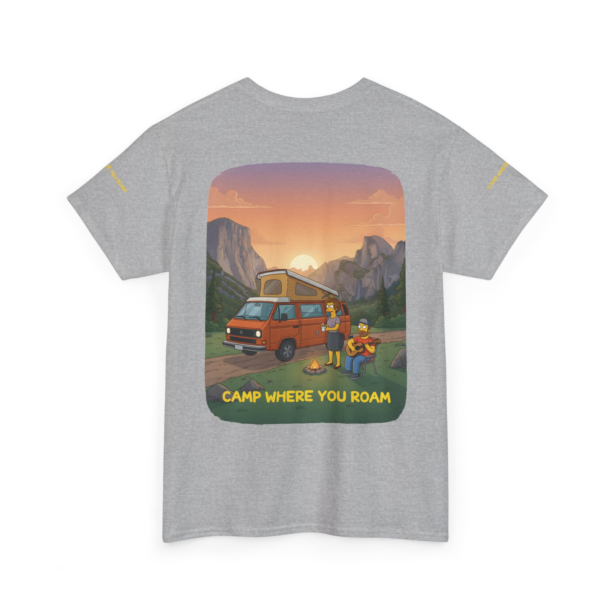 Unisex Heavy Cotton Tee — "Camp Where You Roam" Design Sitcom-Line