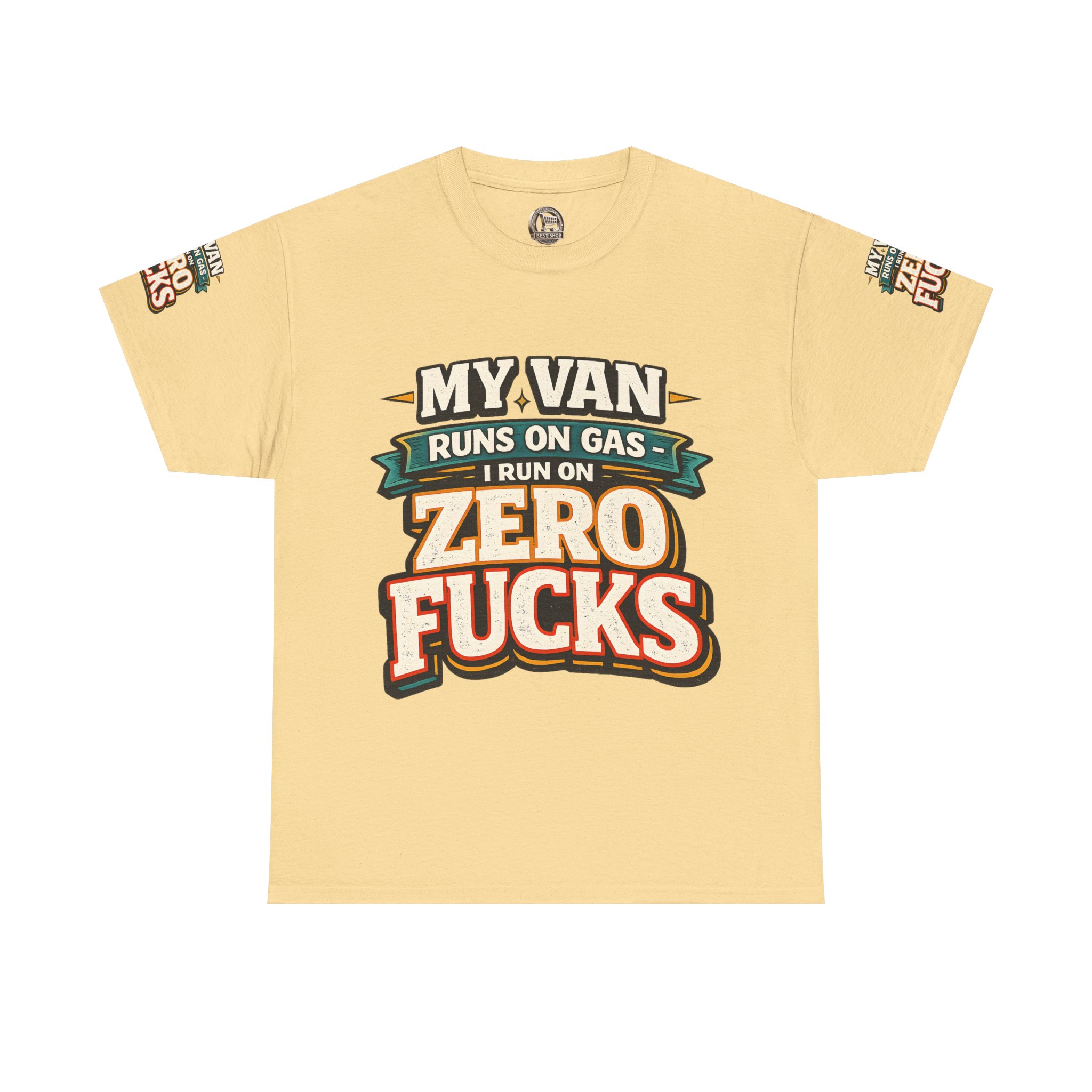 Unisex Heavy Cotton Tee — "My Van Runs On Gas" Design F**K-Line