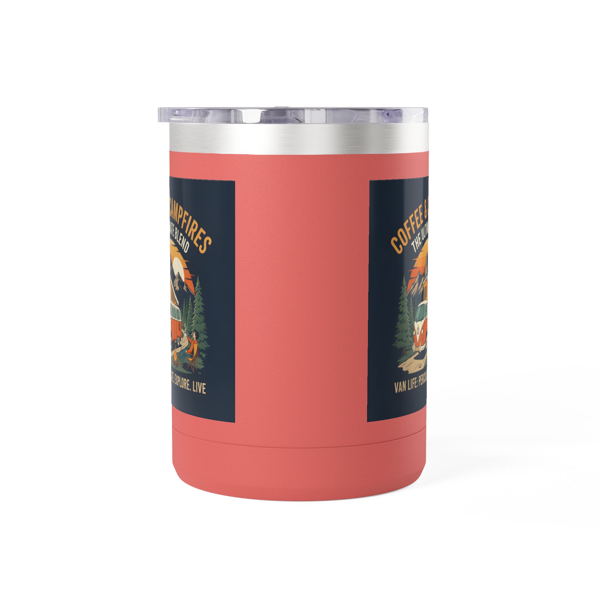 Coffee Mug Tumbler, 15oz — “Coffee & Campfires: The Ultimate Blend”
