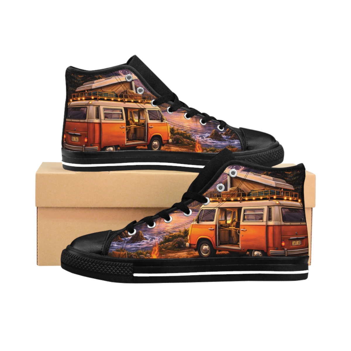 Men's High Top Sneakers — 4x4 Camper Shoes (Design "Scenic-Line")