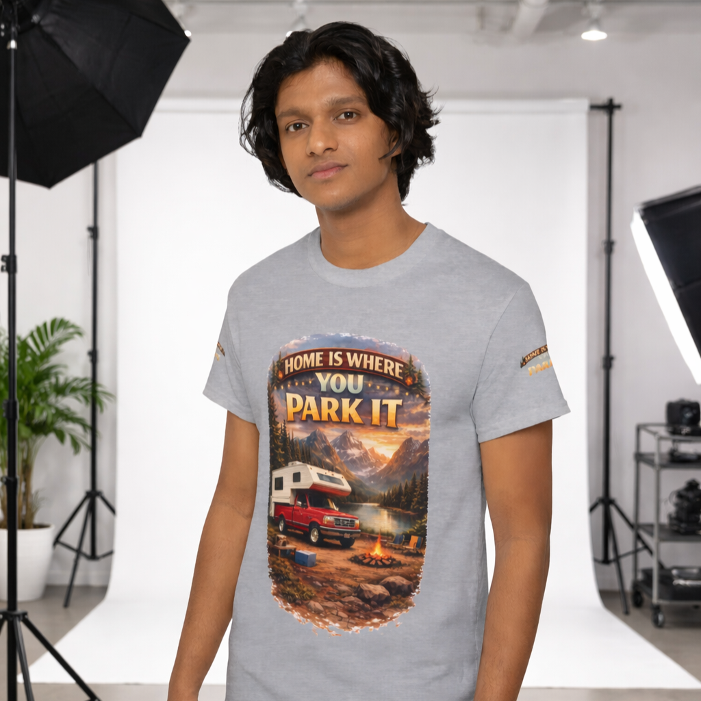 Crewneck Sweatshirt - "Adventure Awaits On The Road Again" Vintage Camper Van