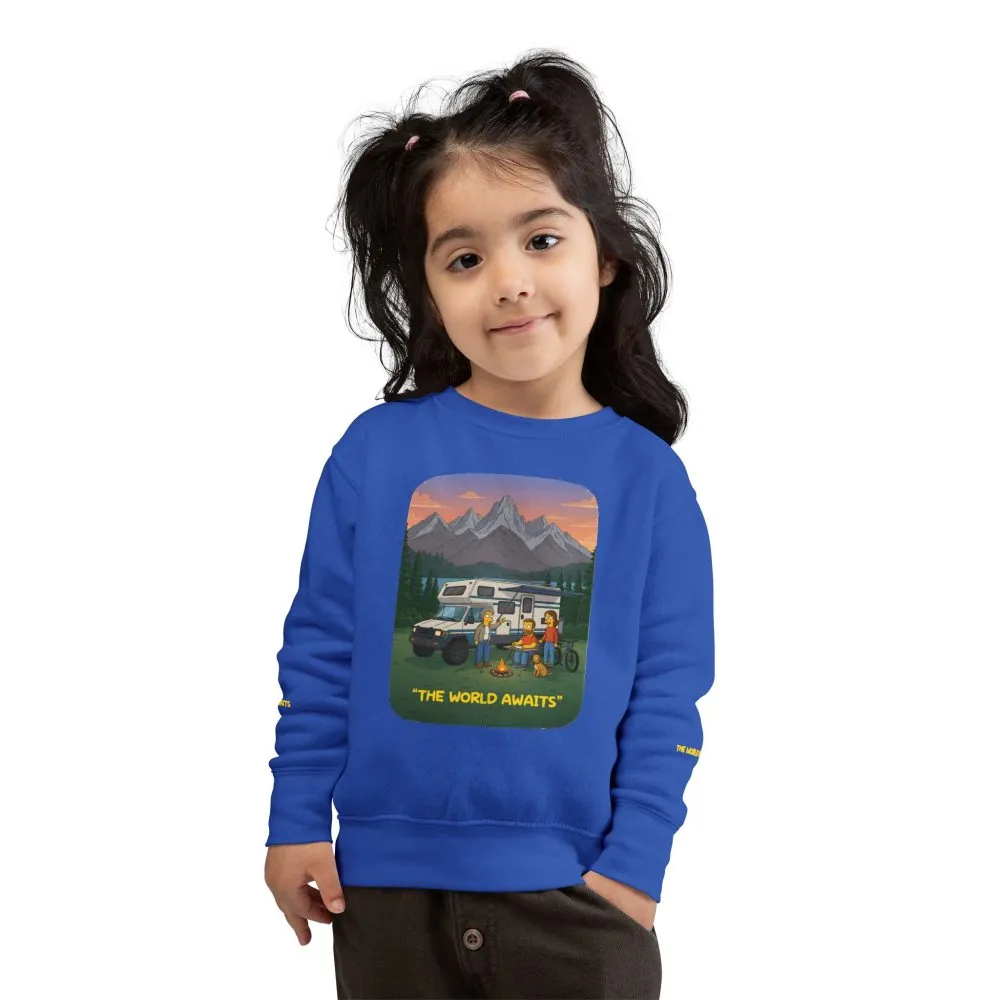 Toddler Sweatshirt - "The World Awaits" (Design Sitcom-Line)