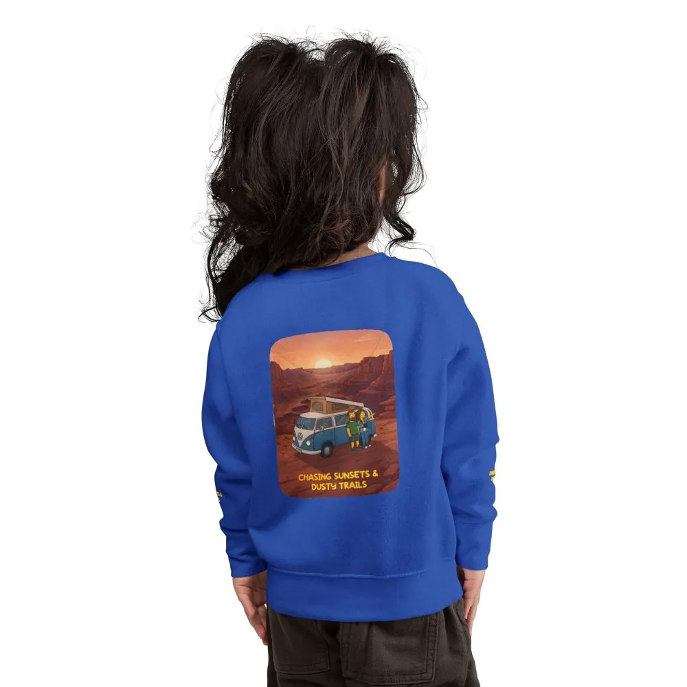 Toddler Sweatshirt - "Chasing Sunsets And Dusty Trails" (Design Sitcom-Line)
