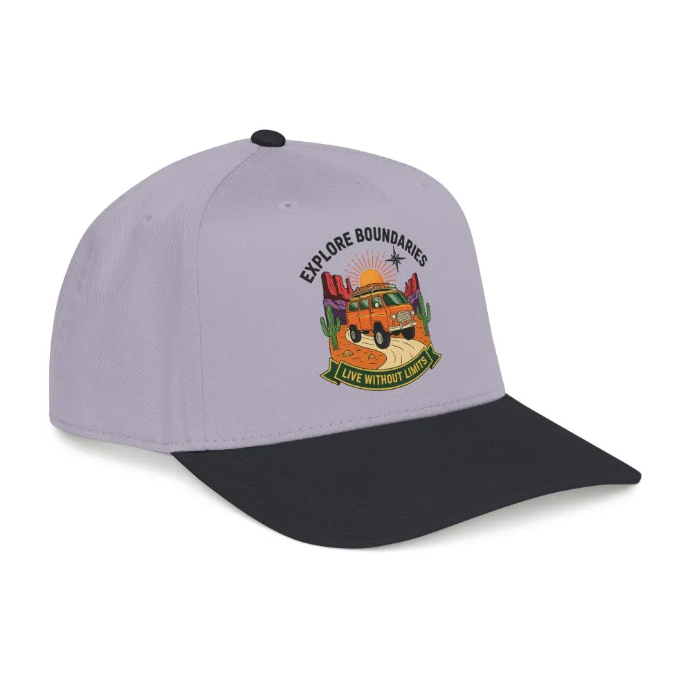 Baseball Cap— "Eplore Boundaries-Live without limits" Mid Profile Baseball Hat