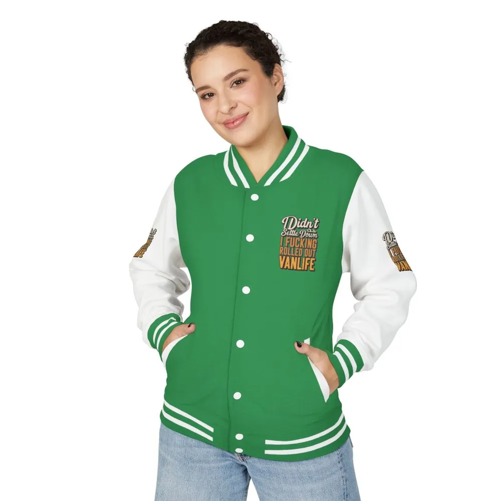 Unisex Heavyweight Letterman Jacket — "Dind´t Settle Down" Design F**K-Line