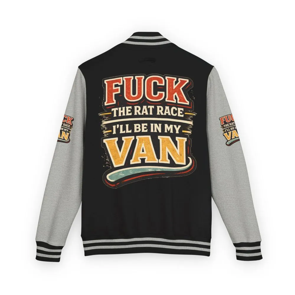 Unisex Heavyweight Letterman Jacket — "Fuck The Rat Race" Design F**K-Line