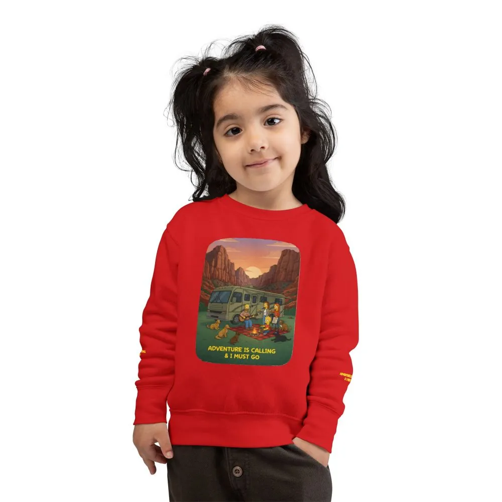 10168962532133577508_2048.jpeg Toddler Sweatshirt - "Adventure Is Calling-I Must Go" (Design Sitcom-Line)