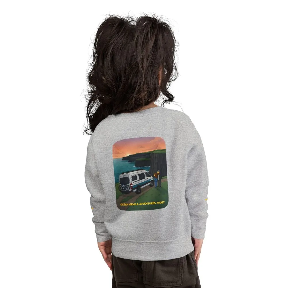 Toddler Sweatshirt - "Ocean Views-Adventures Awaits" (Design Sitcom-Line)