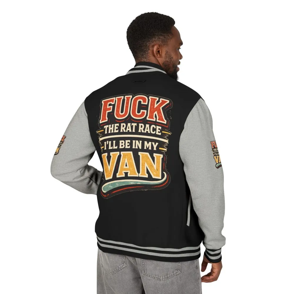 Unisex Heavyweight Letterman Jacket — "Fuck The Rat Race" Design F**K-Line