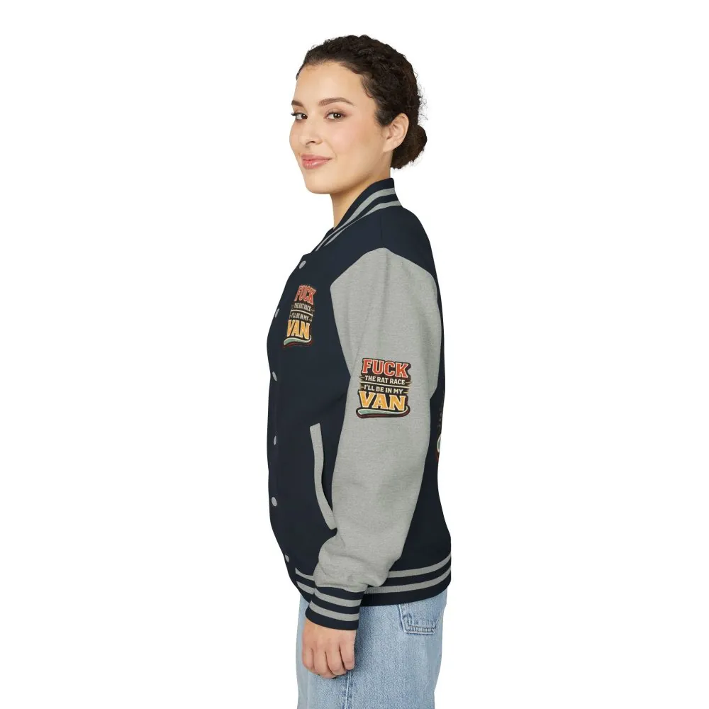 Unisex Heavyweight Letterman Jacket — "Fuck The Rat Race" Design F**K-Line