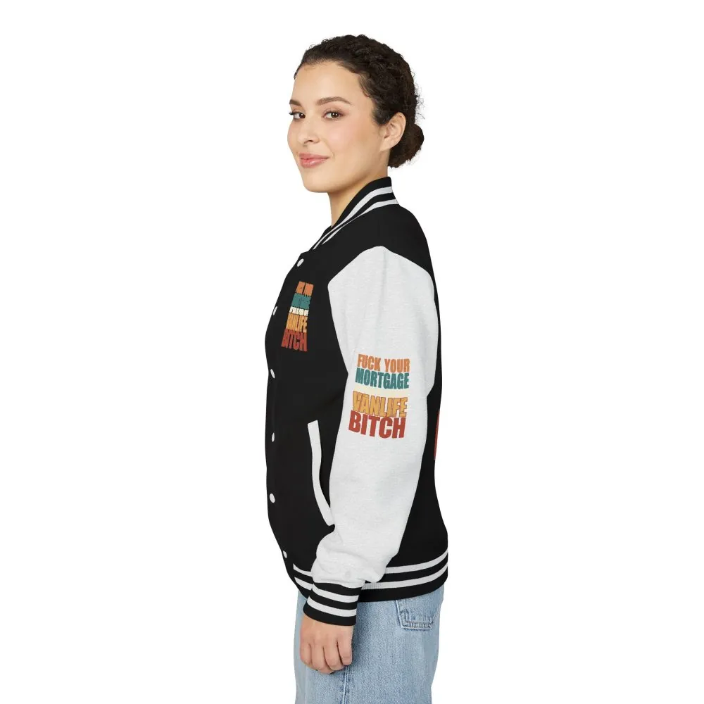 Unisex Heavyweight Letterman Jacket — "Fuck Your Mortgage" Design F**K-Line