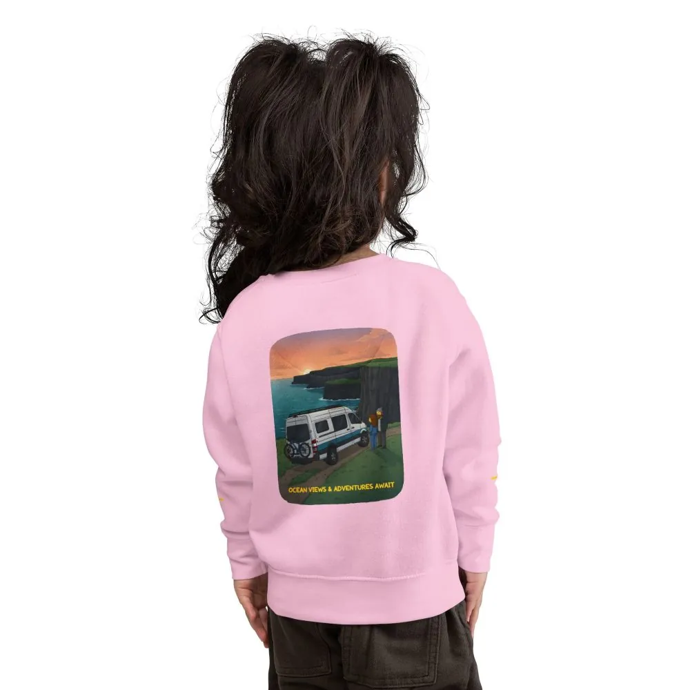 Toddler Sweatshirt - "Ocean Views-Adventures Awaits" (Design Sitcom-Line)