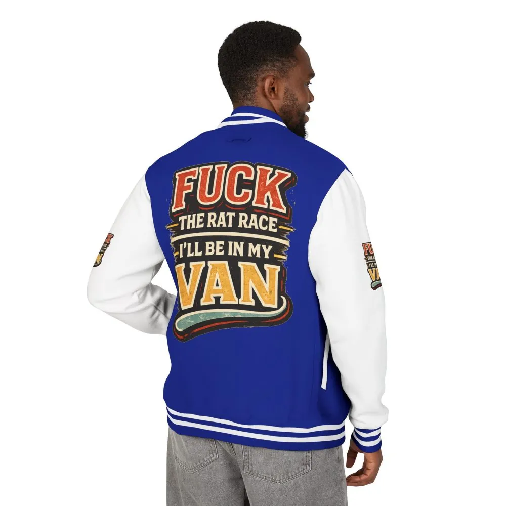 Unisex Heavyweight Letterman Jacket — "Fuck The Rat Race" Design F**K-Line