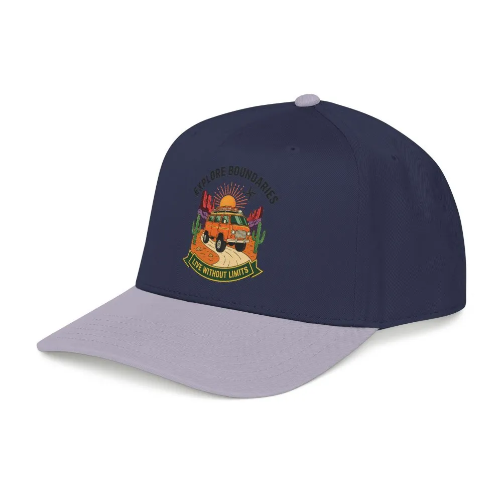 Baseball Cap— "Eplore Boundaries-Live without limits" Mid Profile Baseball Hat