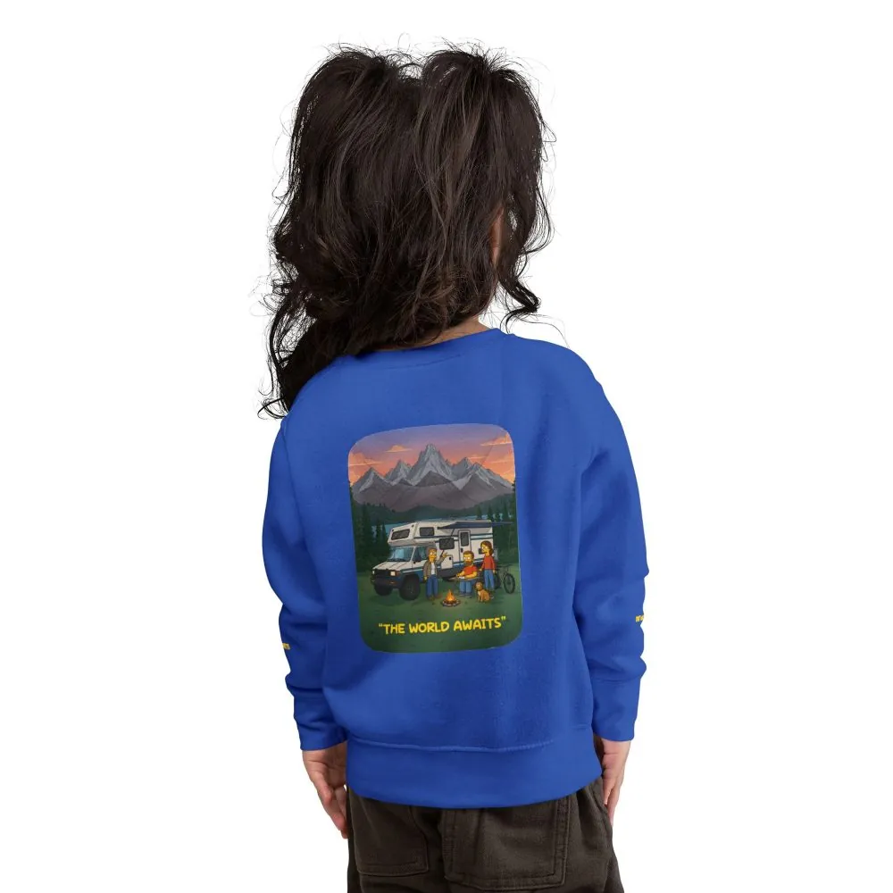 Toddler Sweatshirt - "The World Awaits" (Design Sitcom-Line)