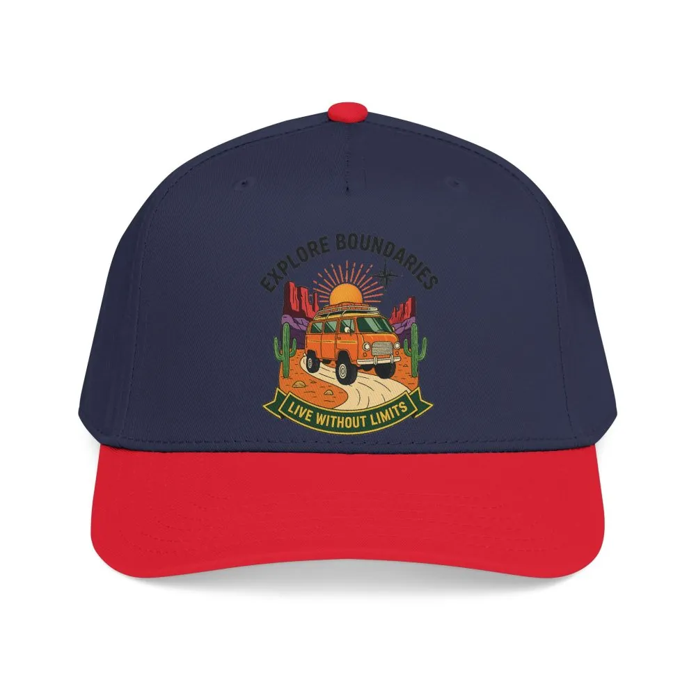 Baseball Cap— "Eplore Boundaries-Live without limits" Mid Profile Baseball Hat