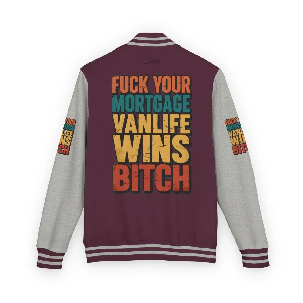 Unisex Heavyweight Letterman Jacket — "Fuck Your Mortgage" Design F**K-Line
