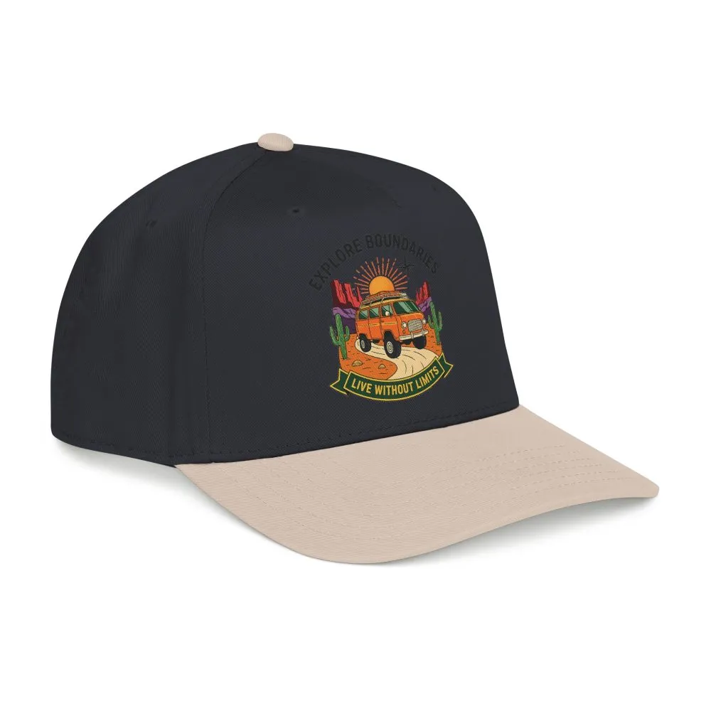 Baseball Cap— "Eplore Boundaries-Live without limits" Mid Profile Baseball Hat