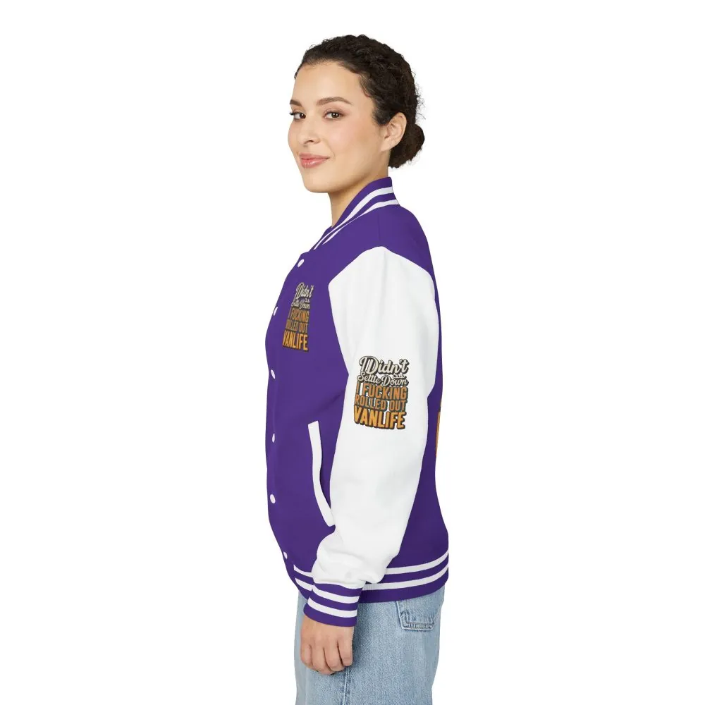 Unisex Heavyweight Letterman Jacket — "Dind´t Settle Down" Design F**K-Line