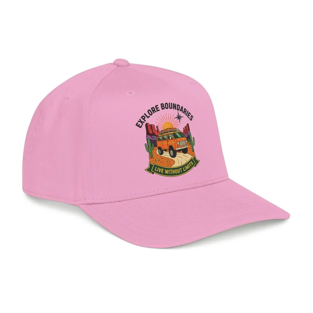Baseball Cap— "Eplore Boundaries-Live without limits" Mid Profile Baseball Hat