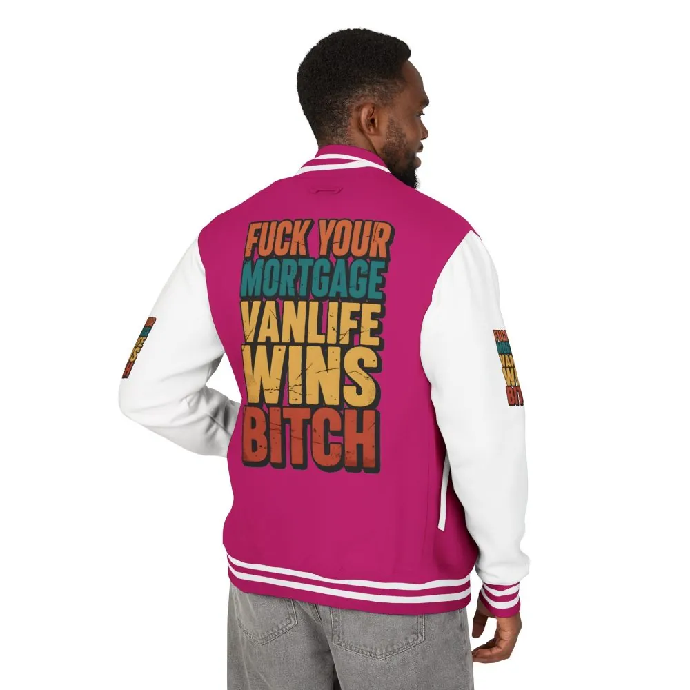 Unisex Heavyweight Letterman Jacket — "Fuck Your Mortgage" Design F**K-Line