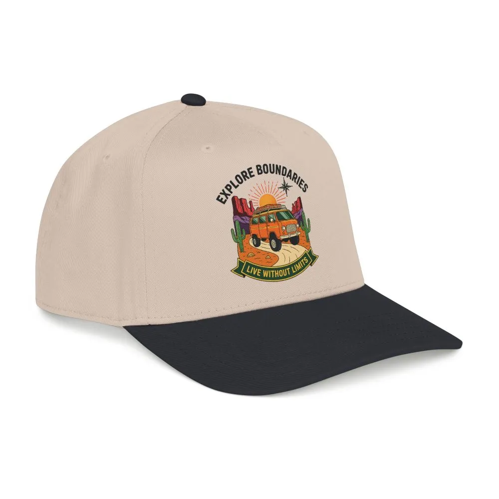 Baseball Cap— "Eplore Boundaries-Live without limits" Mid Profile Baseball Hat