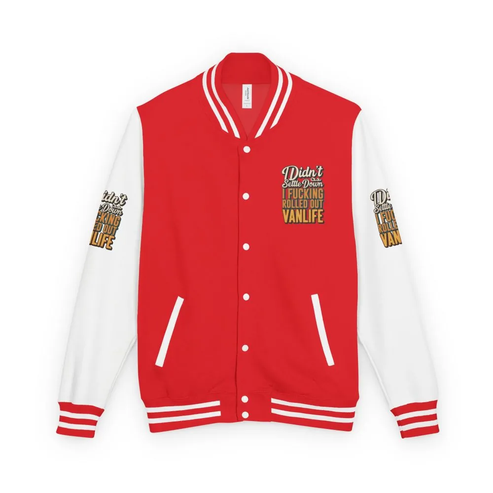 Unisex Heavyweight Letterman Jacket — "Dind´t Settle Down" Design F**K-Line