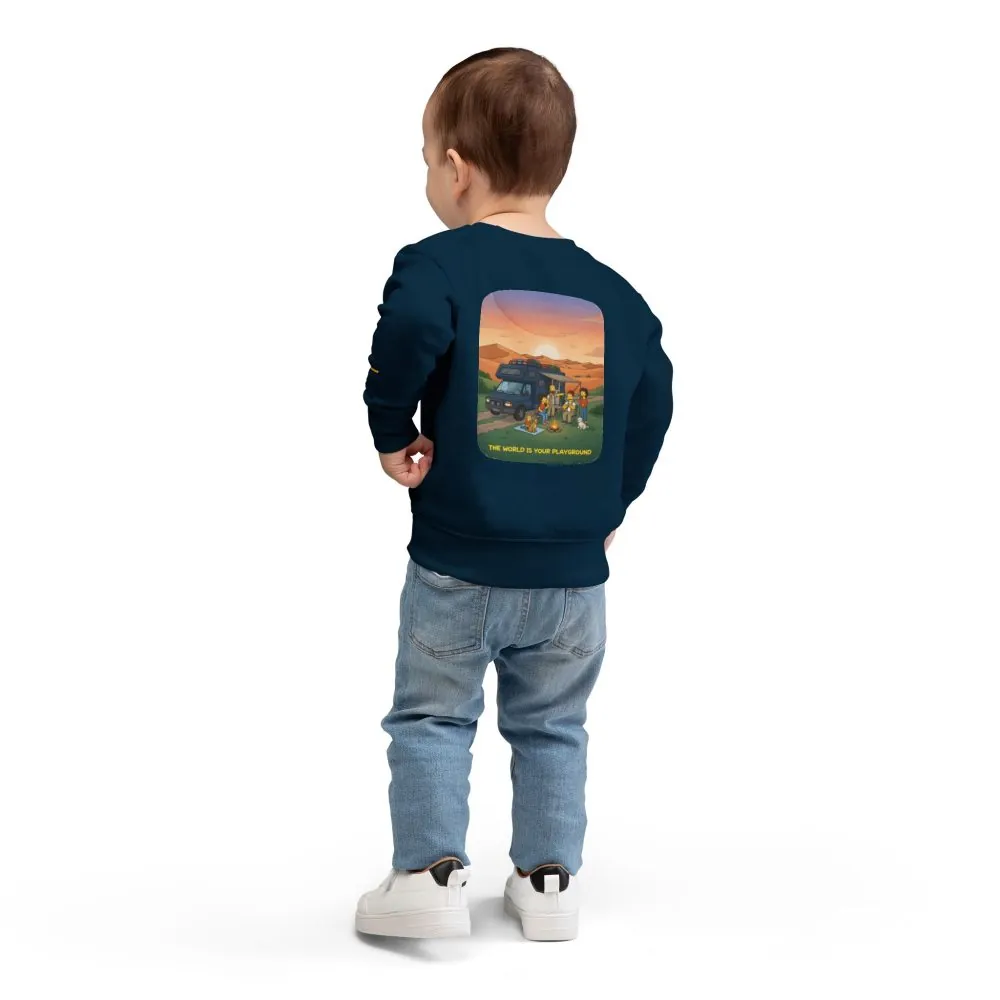 1105371163306565859_2048.jpeg Toddler Sweatshirt - "The World Is Your playground" (Design Sitcom-Line)