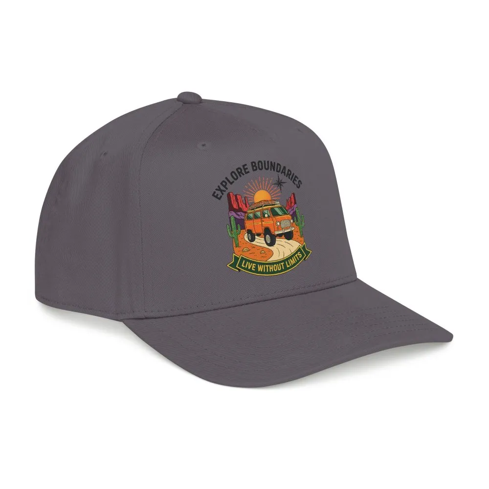 Baseball Cap— "Eplore Boundaries-Live without limits" Mid Profile Baseball Hat