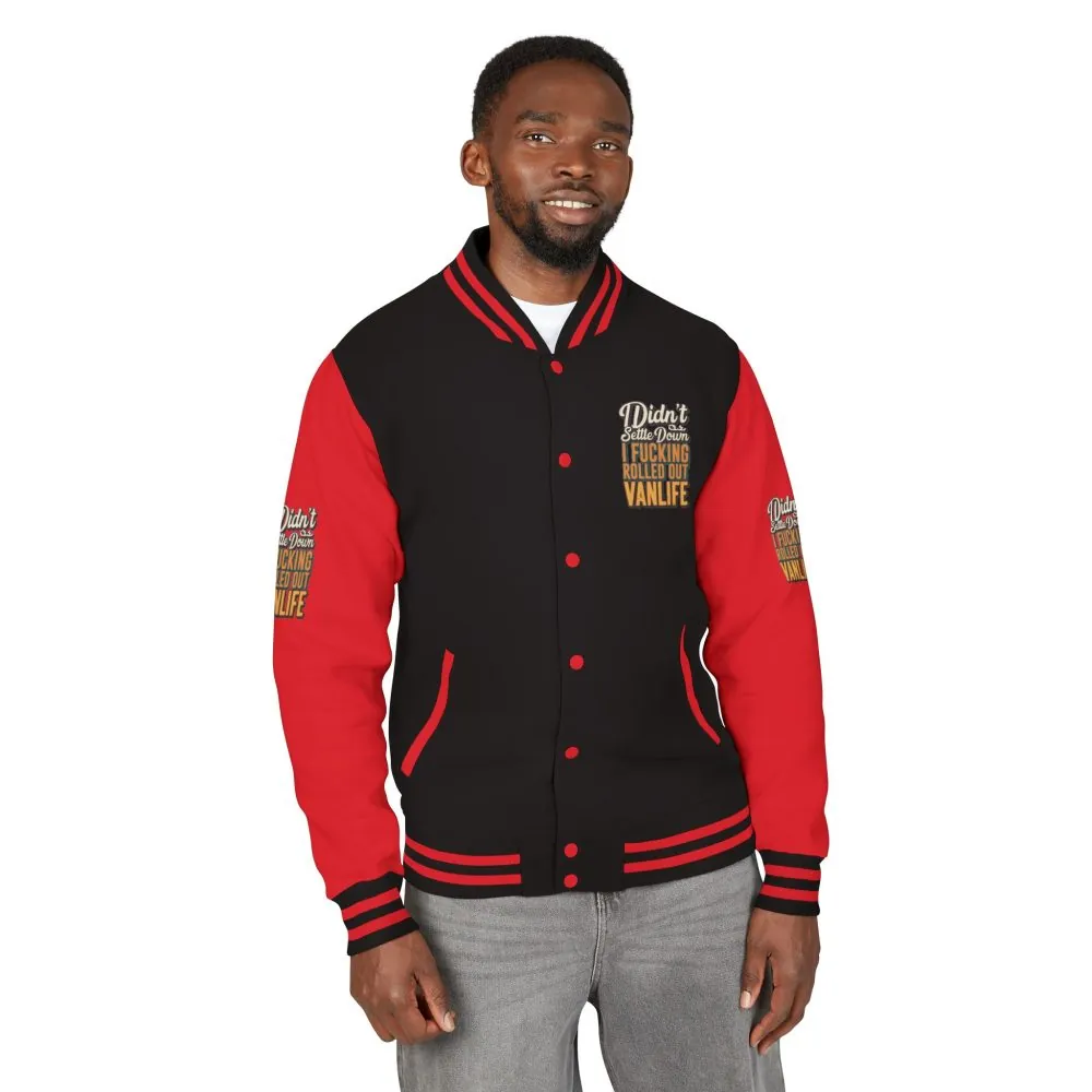 Unisex Heavyweight Letterman Jacket — "Dind´t Settle Down" Design F**K-Line