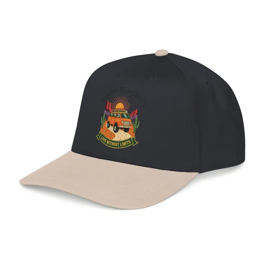 Baseball Cap— "Eplore Boundaries-Live without limits" Mid Profile Baseball Hat