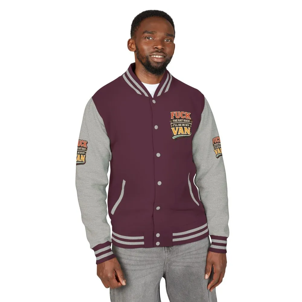 Unisex Heavyweight Letterman Jacket — "Fuck The Rat Race" Design F**K-Line