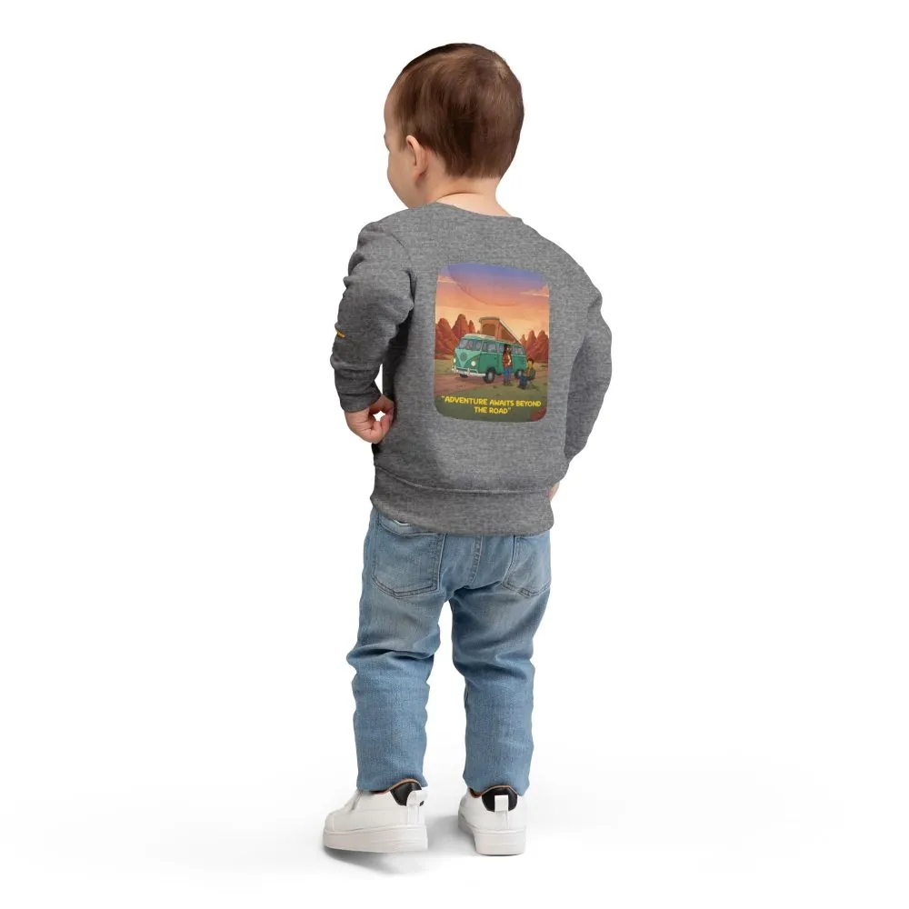 Toddler Sweatshirt - "Adventure Awaits Beyond The Road" (Design Sitcom-Line)