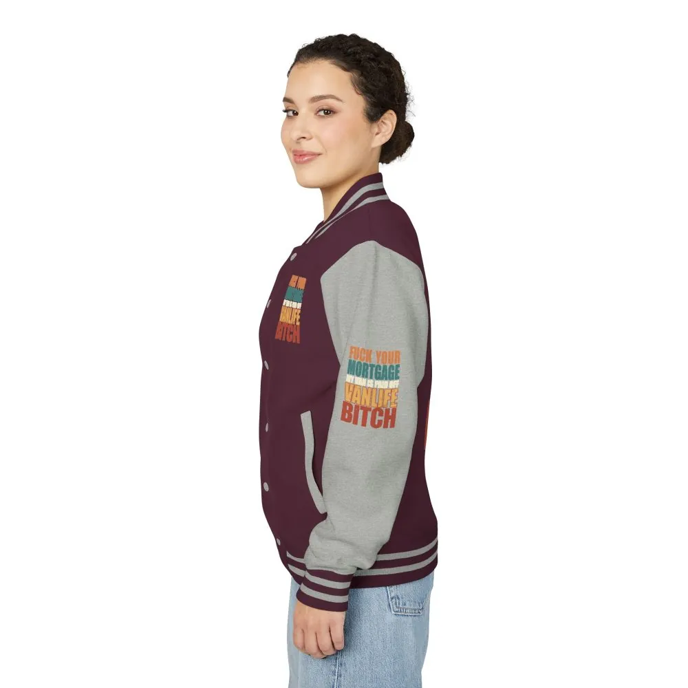 Unisex Heavyweight Letterman Jacket — "Fuck Your Mortgage" Design F**K-Line