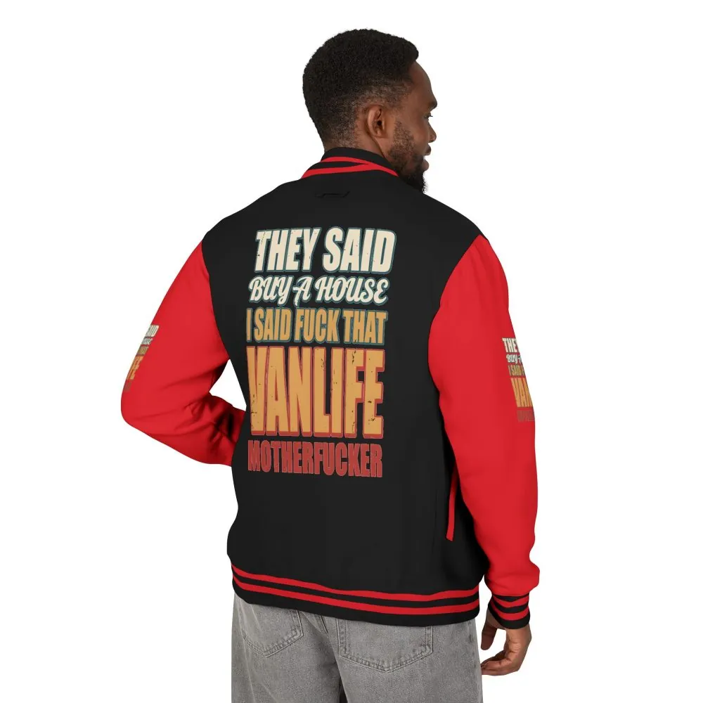 11500334315302751592_2048.jpeg Unisex Heavyweight Letterman Jacket — "They Said Buy A House" Design F**K-Line