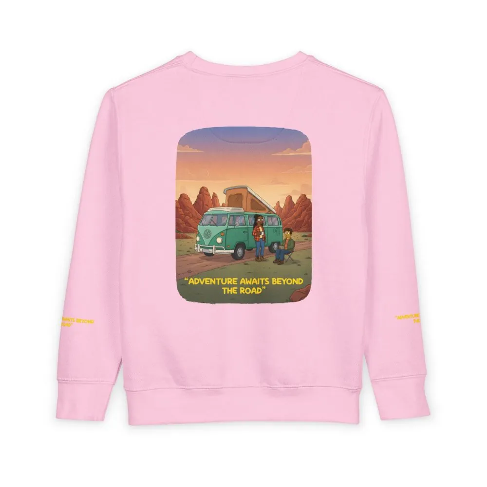 Toddler Sweatshirt - "Adventure Awaits Beyond The Road" (Design Sitcom-Line)