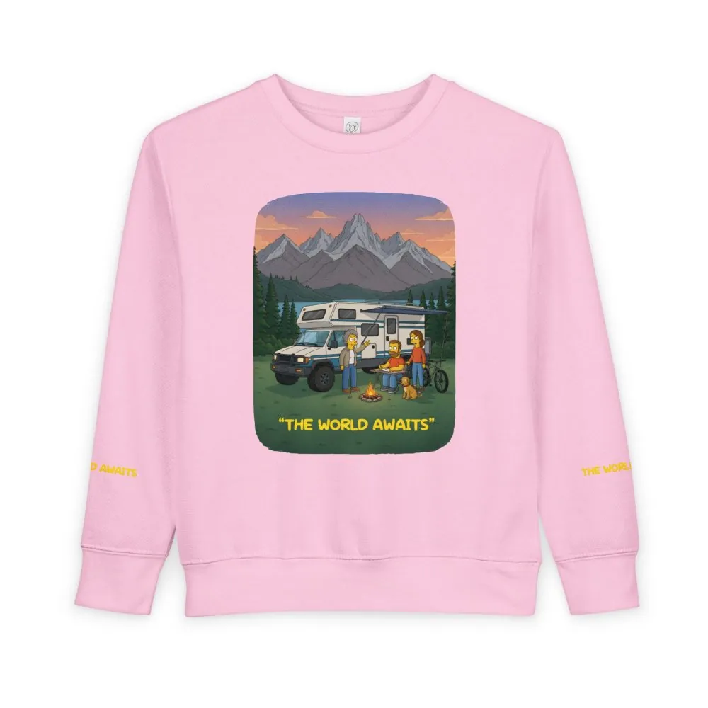 Toddler Sweatshirt - "The World Awaits" (Design Sitcom-Line)