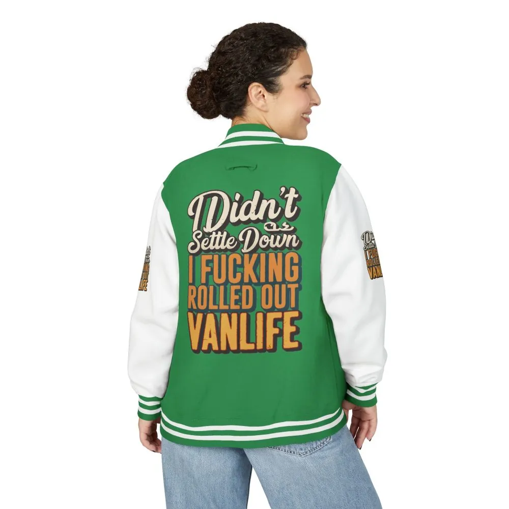 Unisex Heavyweight Letterman Jacket — "Dind´t Settle Down" Design F**K-Line